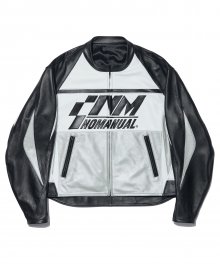 SPEED RACING LEATHER JACKET - SILVER