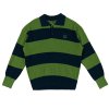 Stripe Collar knit Green (Men)