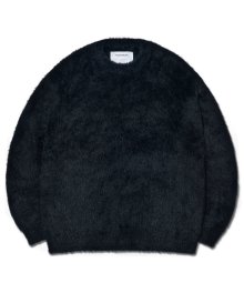 CROPPED HAIRY KNIT - BLACK