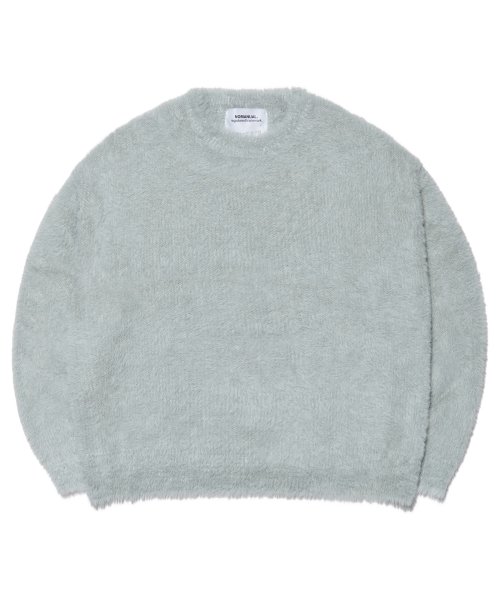 MUSINSA | NOMANUAL CROPPED HAIRY KNIT - LIGHT GRAY