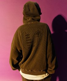 WAFFLE PIGMENT HOODIE (CHARCOAL) [LRQFCTH357M]