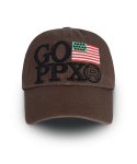 그램 아운스 파운드(GRAM OUNCE POUND) US FLAG 6-PANEL CAP_WASHED BROWN