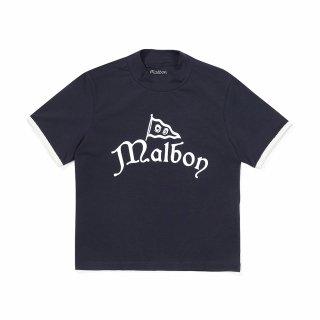 말본 골프(MALBON GOLF) Teeing 크롭 모크넥 티셔츠 NAVY (WOMAN) 상품 이미지