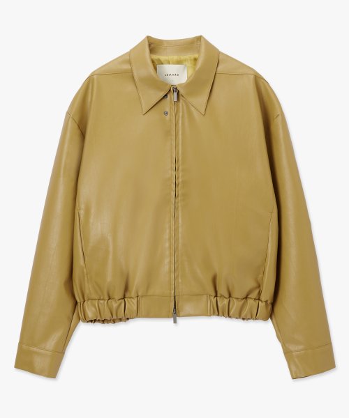 MUSINSA | LEMARD Overfit Single Vegan Leather Jacket - Spicy Mustard