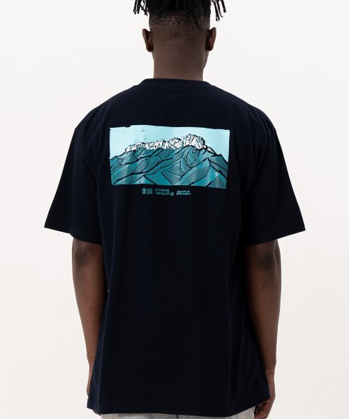 한국의 산 시리즈 그래픽 반팔 라운드 넥 티셔츠 설악산 네이비