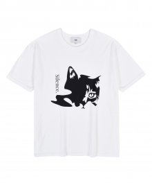 CAT FACE 반팔 티셔츠 BLACK