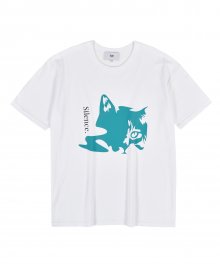 CAT FACE 반팔 티셔츠 TEAL