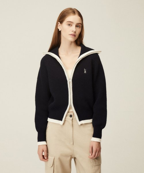 잇터우먼스(ITER WOMENS) OPEN ZIPPED CARDIGAN_NAVY - 128,000 | 무신사 스토어