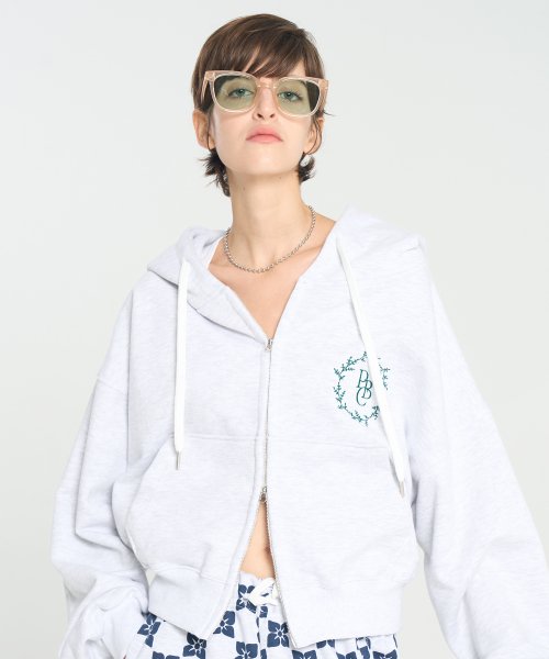 Худи на молнии Evergreen (White Melange)