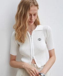 NICOLE TWO WAY ZIP UP KNIT_WHITE