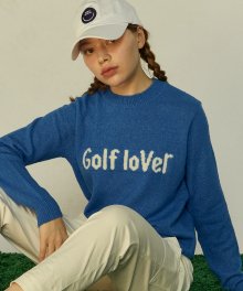 [판매종료] Golf lover 라운드넥 니트 티셔츠_ BLUE
