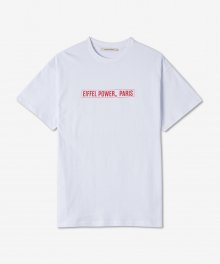 여성 에펠 타워 파리 밴드 반소매 티셔츠 - 화이트 / EPPARISBNDTWHITE