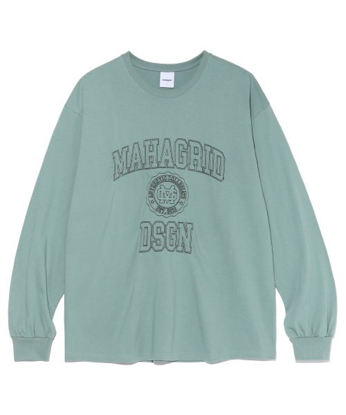 MUSINSA | MAHAGRID STITCH COLLEGE LOGO LS TEE MINT(MG2CFMT559A)