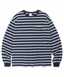 STRIPED POCKET LS TEE NAVY(MG2CFMT570A)