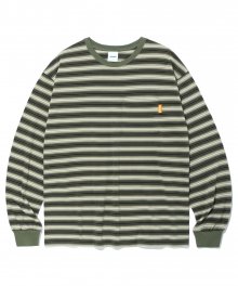 STRIPED POCKET LS TEE OLIVE(MG2CFMT570A)