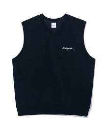 SCRIPT LOGO SWEAT VEST NAVY(MG2CFMM491A)