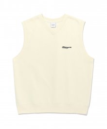 SCRIPT LOGO SWEAT VEST IVORY(MG2CFMM491A)