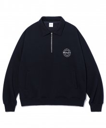 MGD SERIF LOGO HALF ZIP SWEATSHIRT NAVY(MG2CFMM492A)