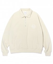 MGD SERIF LOGO HALF ZIP SWEATSHIRT CREAM(MG2CFMM492A)