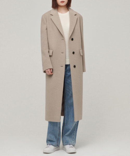 Женское пальто оверсайз из кашемира [Beige]