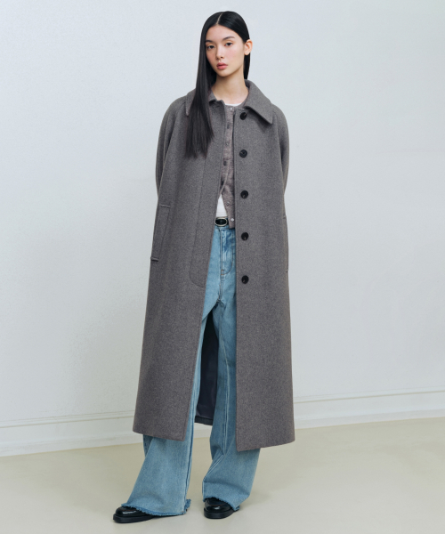 Женское пальто-роб Balmacaan из кашемировой смеси [Medium Grey]