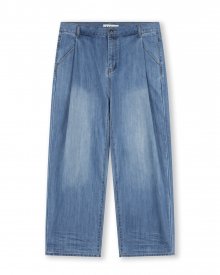 DEEP ONE TUCK FADED JEANS LIGHT WASHED
