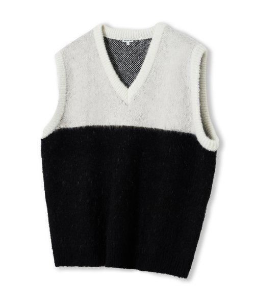 Musinsa Anoblir Ballet Brush Knit Vest Black