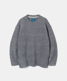 Mix jacquard Knit Longsleeve K10 Overcast Melange