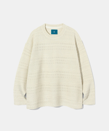 Mix jacquard Knit Longsleeve K10 Elephant Ivory