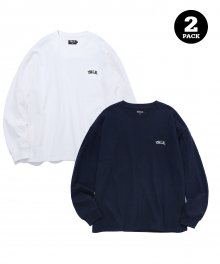 [ONEMILE WEAR] 2PACK SMALL ARCH LS WHITE / NAVY