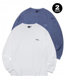 [ONEMILE WEAR] 2PACK SMALL ARCH LS WHITE / PG BLUE