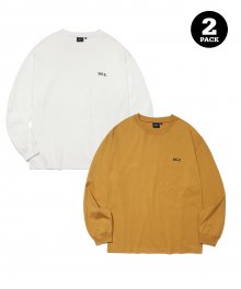 [ONEMILE WEAR] 2PACK SMALL ARCH LS IVORY / MUSTARD