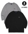 [ONEMILE WEAR] 2PACK SMALL ARCH LAYERED LS GRAY / BLACK