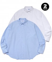(23FW) [ONEMILE WEAR] 2PACK OXFORD BIG SHIRT WHITE / BLUE