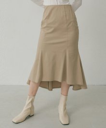 FAL COTTON PANEL LONG SKIRT SAND BEIGE