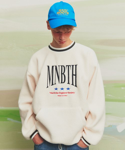 ★MAINBOOTH★MNBTH Fleece Sweatshirt(CREAM)★正規品/直送料込 메인부스(MAINBOOTH) MNBTH Fleece Sweatshirt(CREAM) - 사이즈