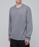 Minimal Crew Neck Knit [Purple Gray]