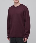 Minimal Crew Neck Knit [Burgundy]