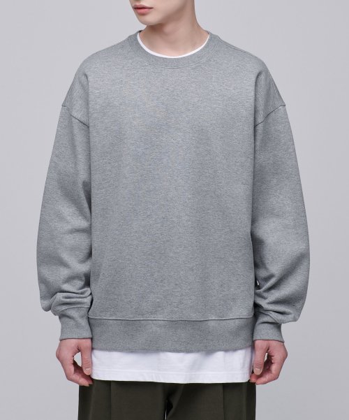 MUSINSA | MUSINSA STANDARD Flat Terry Oversized Sweatshirt [Medium Gray]