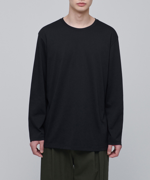 MUSINSA | MUSINSA STANDARD Sufima Relaxed Crew Neck Long Sleeve T-Shirt ...