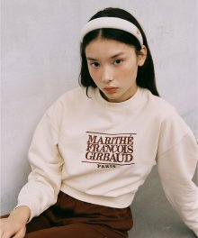 W CLASSIC LOGO CROP SWEATSHIRT ivory