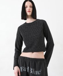 Crop Knit Top Charcoal