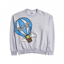 ACME DE LA VIE X Smiley® HOT-AIR BALLOON ARTWORK PRINTING SWEATSHIRT MELANGE