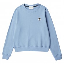 [WOMENS EDITION] 시그니처 파리지앵 로고 코튼 스웨트 셔츠 소프트 블루