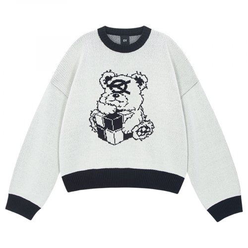 MUSINSA | OY Cube Odolly Knit Sweater-White