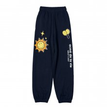 ACME DE LA VIE X Smiley® BIKER SMILEY SUNNY ARTWORK PRINTING SWEAT PANTS NAVY