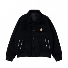 ACME DE LA VIE X Smiley® BIKER SMILEY WAPPEN VARSITY JACKET BLACK