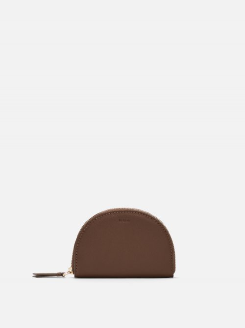 로서울(ROH SEOUL) Half moon card zip wallet Cinnamon brown