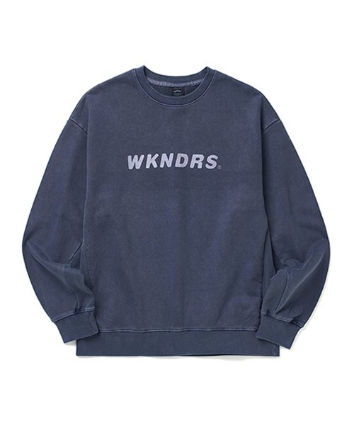위캔더스(WKNDRS) BASIC LOGO SWEATSHIRT (BLUE) - 사이즈