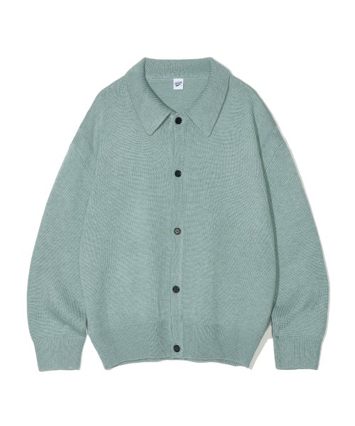 MUSINSA | PARTIMENTO Wool Knitted Loose-fit Cardigan Mint